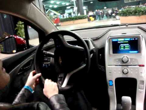 Paul M and I test drive a Volt at Detroit Autoshow 2011